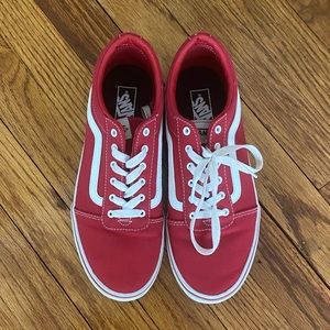 Vans youth red old skool skate canvas sneakers